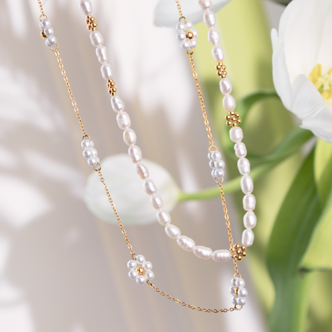 Blossom Pearl Choker Silver