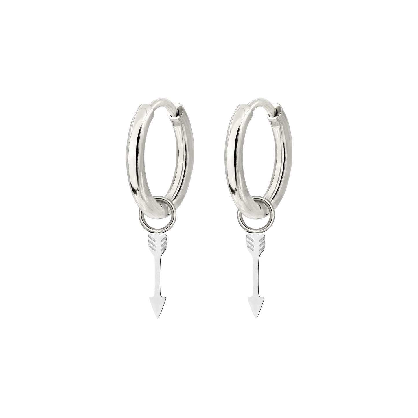 Cupid Arrow Hoopies Silver