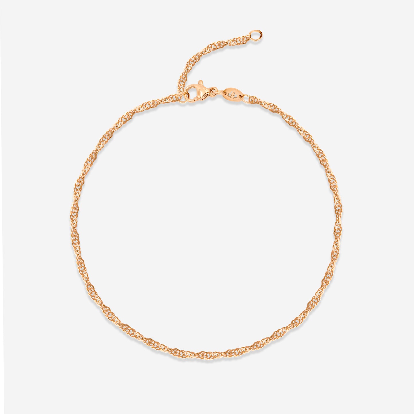 Slim Singapore Anklet Rose Gold