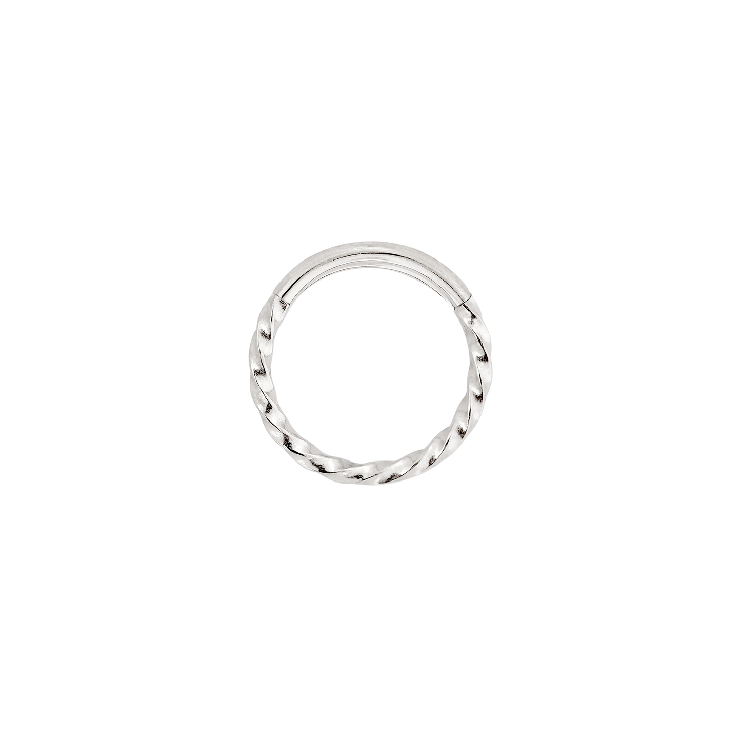Twisted Click Piercing Ring Silver