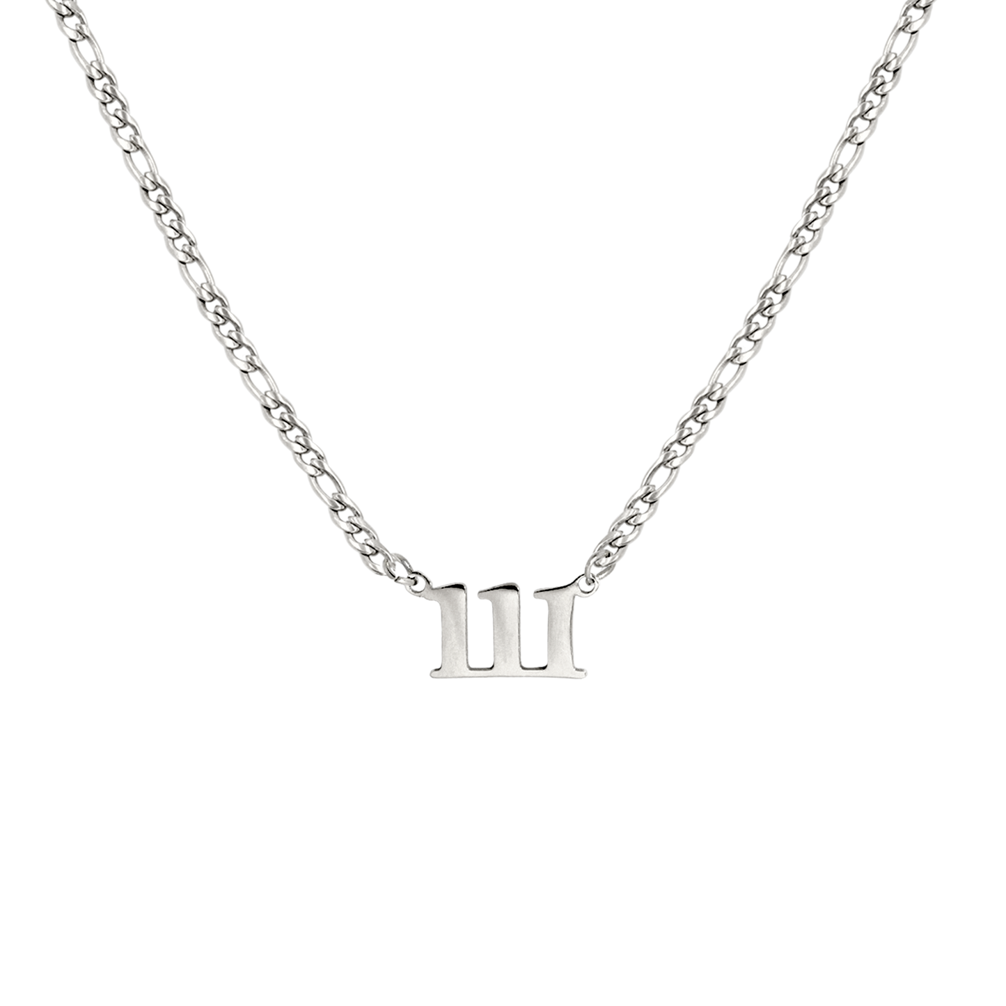 Angel Number Necklace Silver