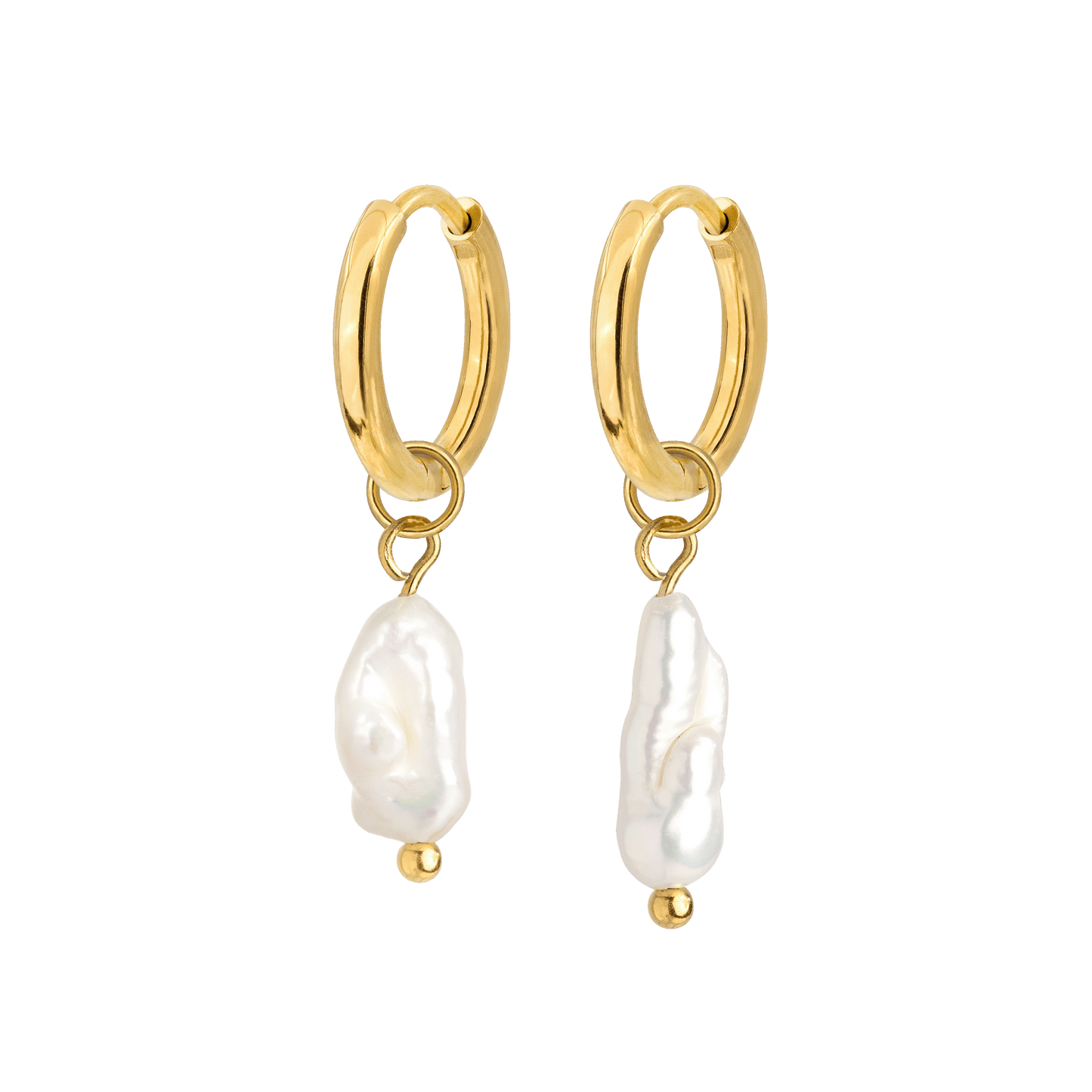 Lisas Power Pearl Hoop Set Gold