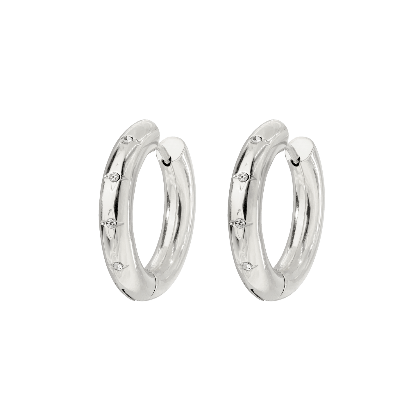 Cute Stargaze Hoops Medium Silver