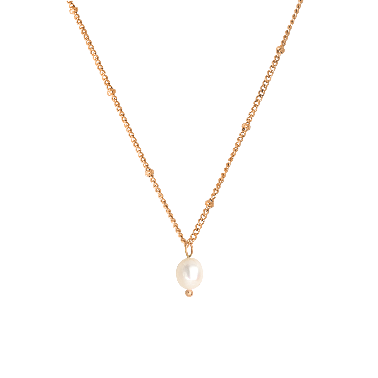 Baby Pearl Necklace Rose Gold