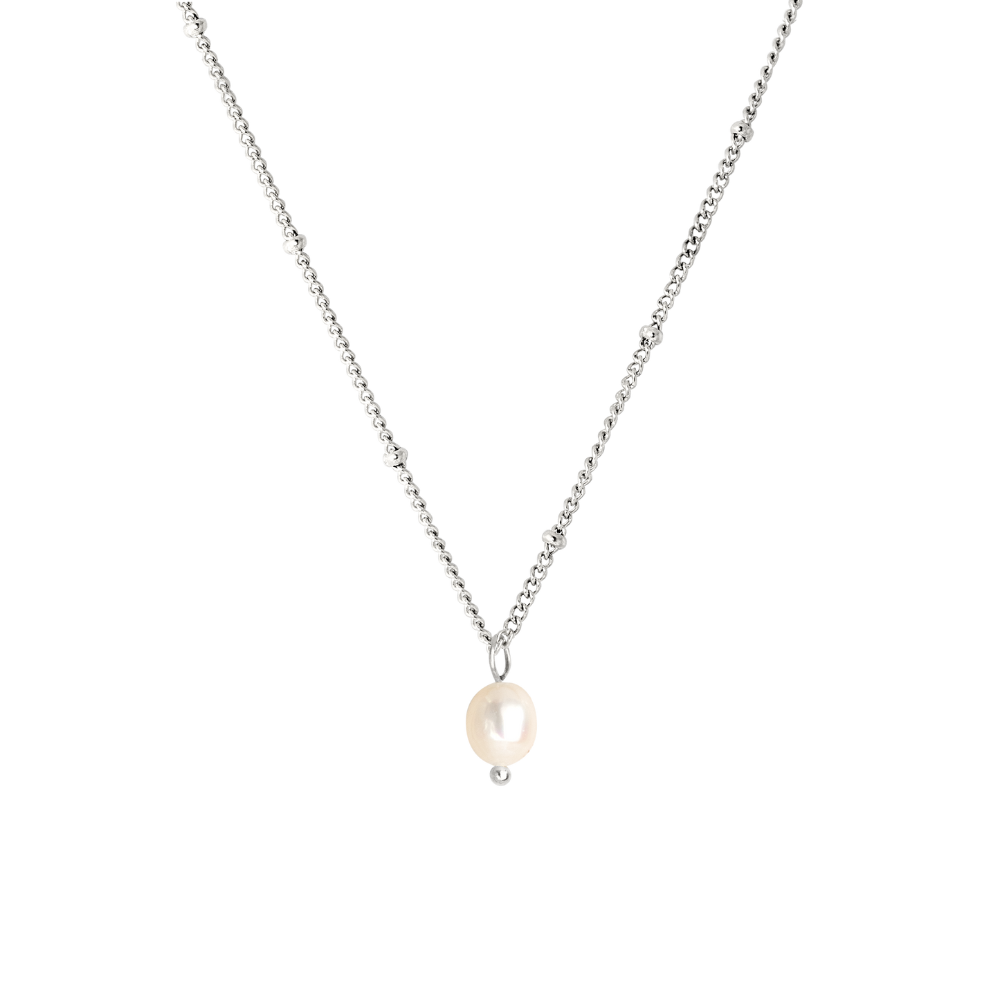 Baby Pearl Necklace Silver