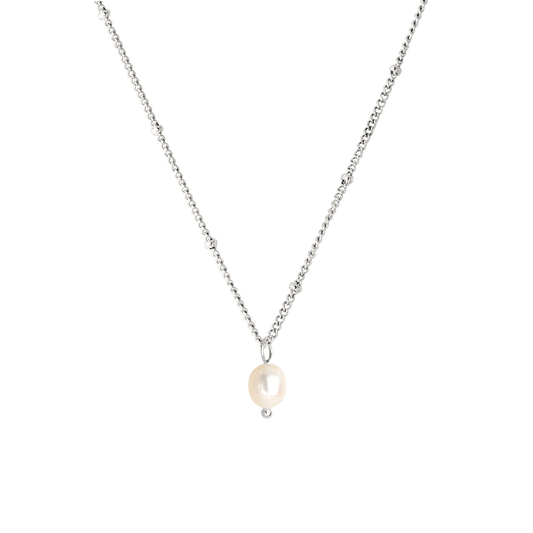 Baby Pearl Necklace Silver