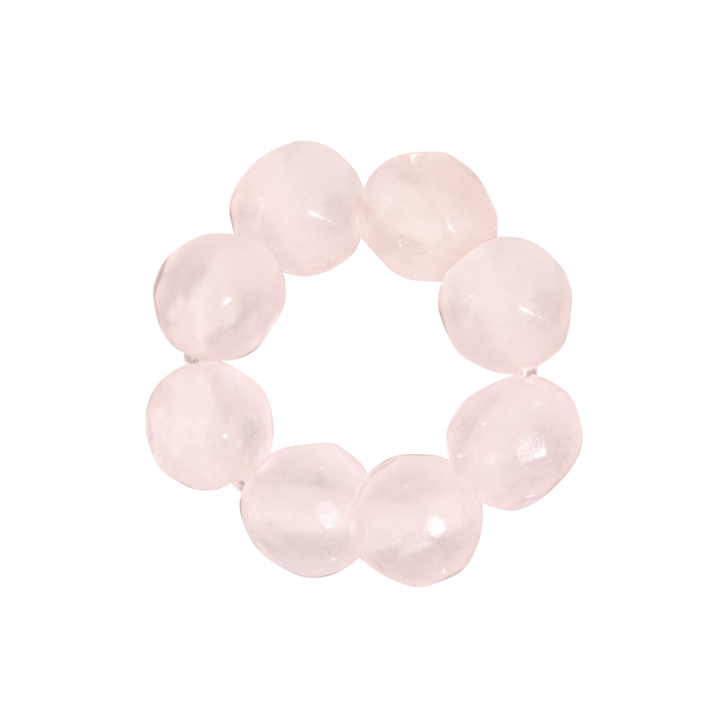 Chunky Rose Donut Hoop Set Small Silver