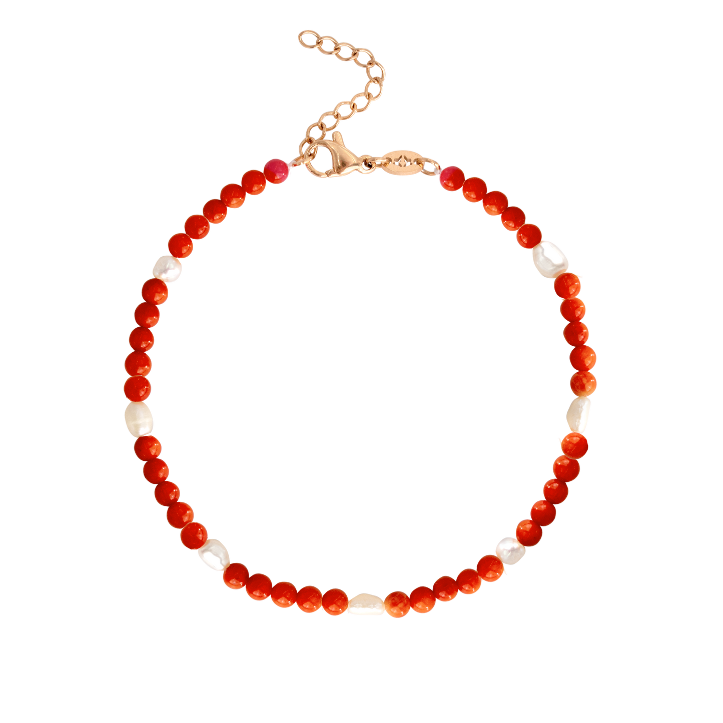 Coral Color Anklet Rose Gold