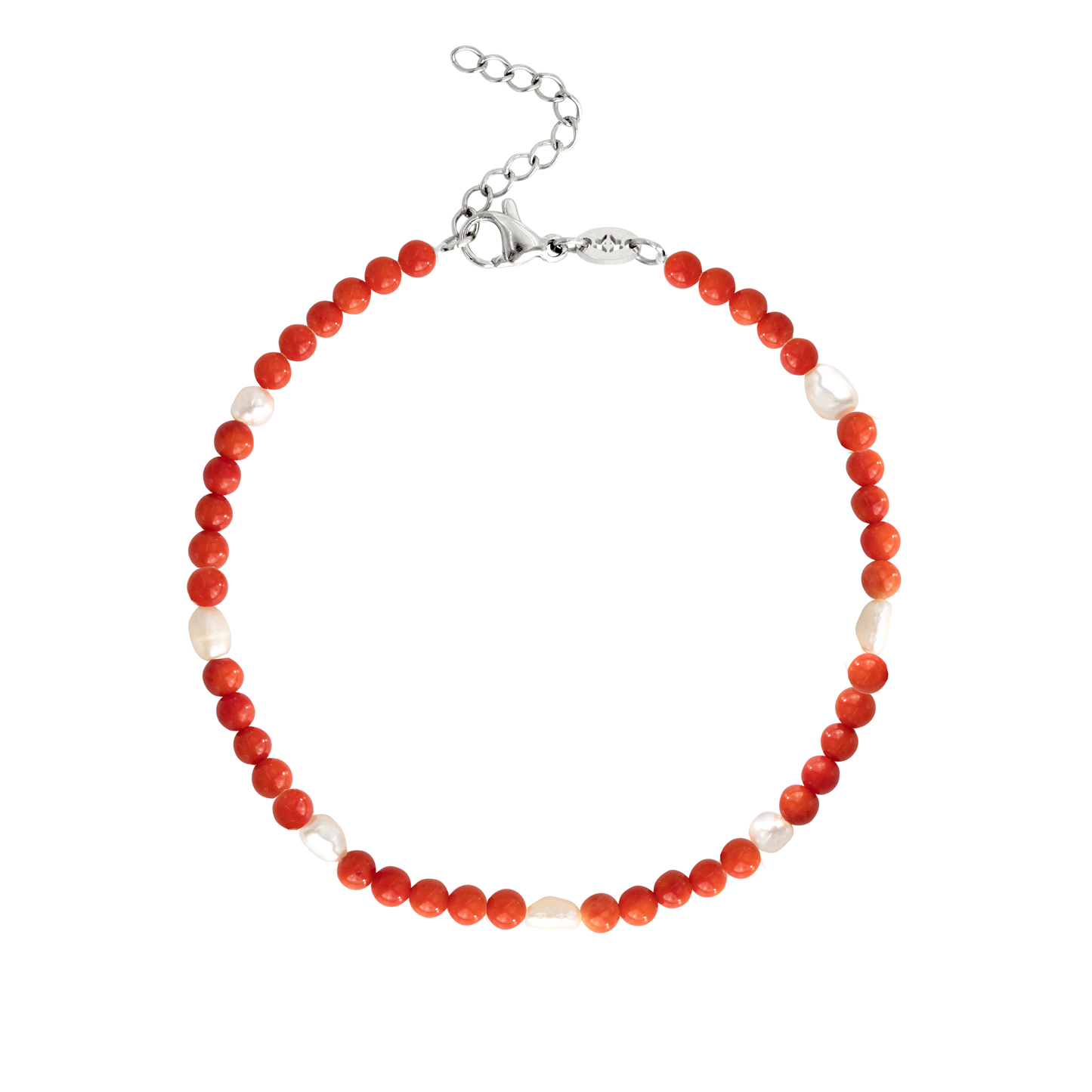 Coral Color Anklet Silver