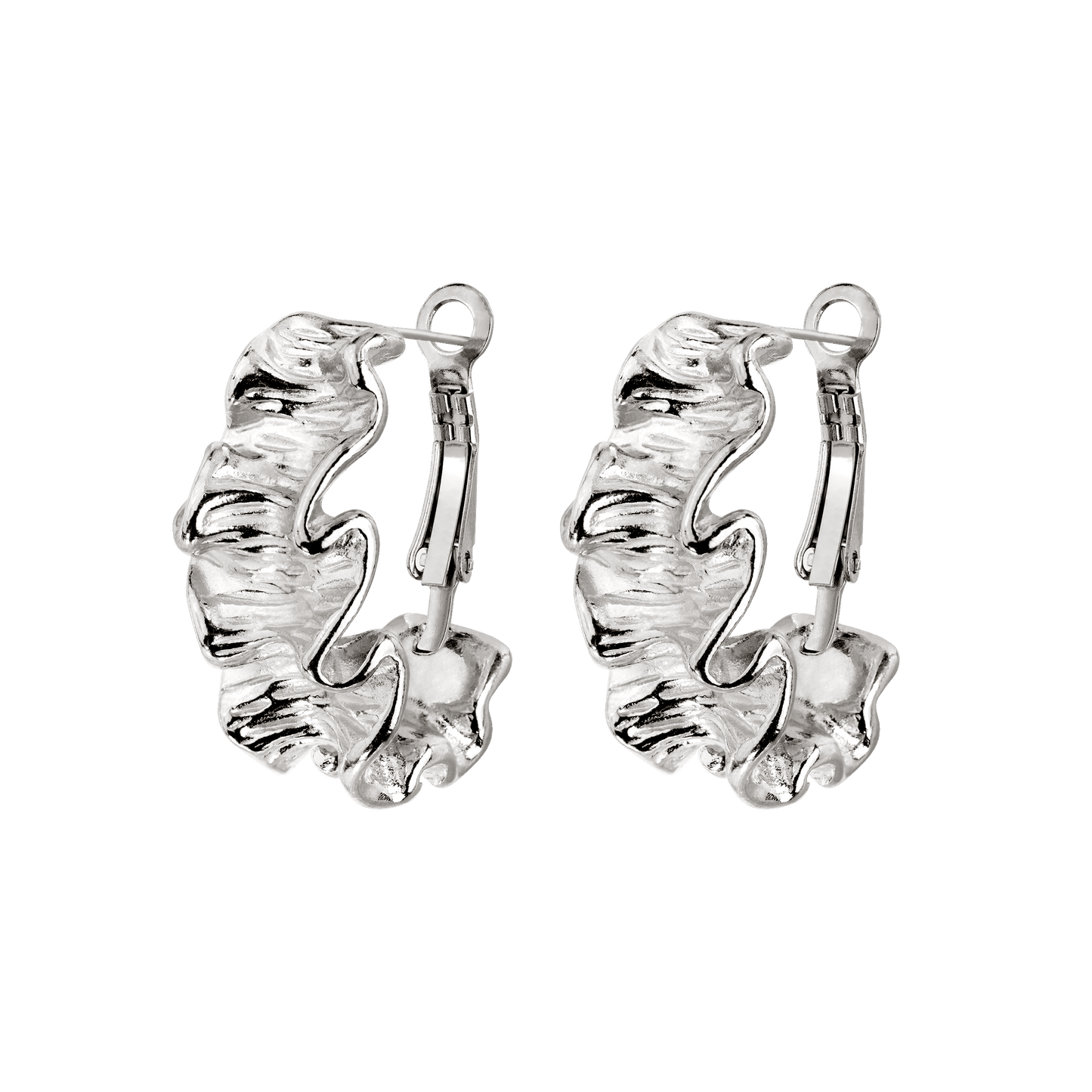 Cute Coral Hoops Silver