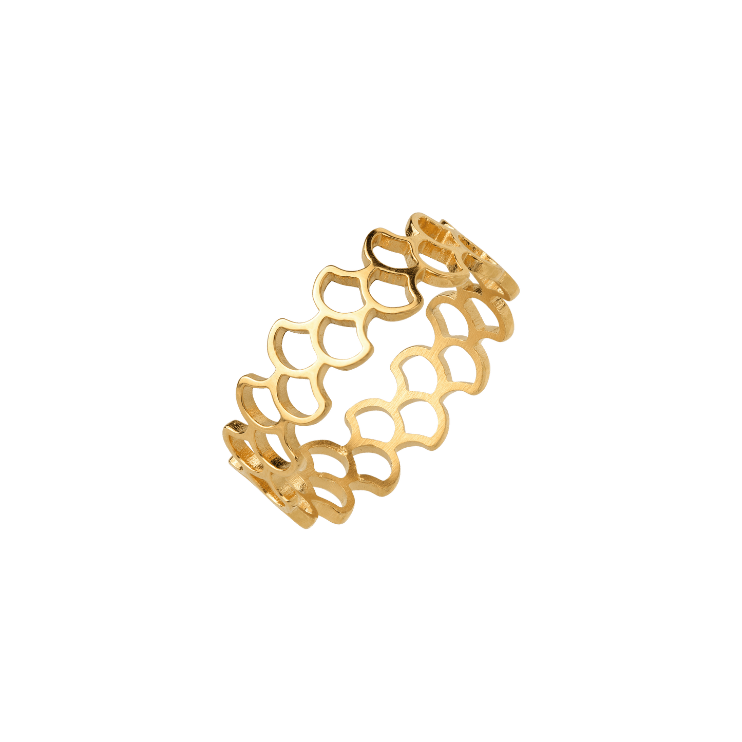 Fish Scale Ring Gold