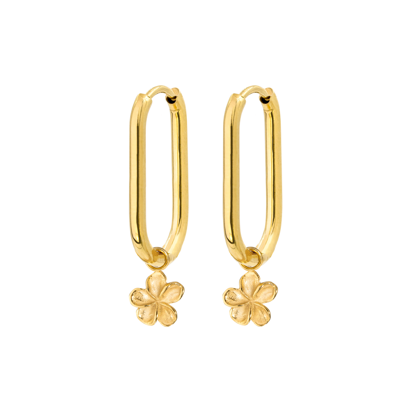 Flora Oval Hoop Set Small Gold