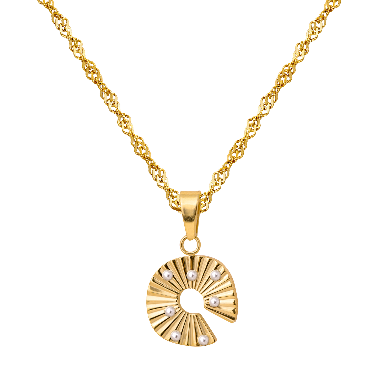 Sparkling Donut Necklace Gold