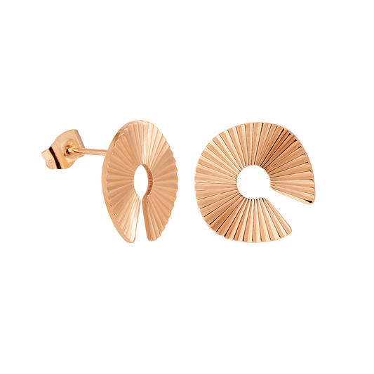 Sparkling Donut Studs Rose Gold