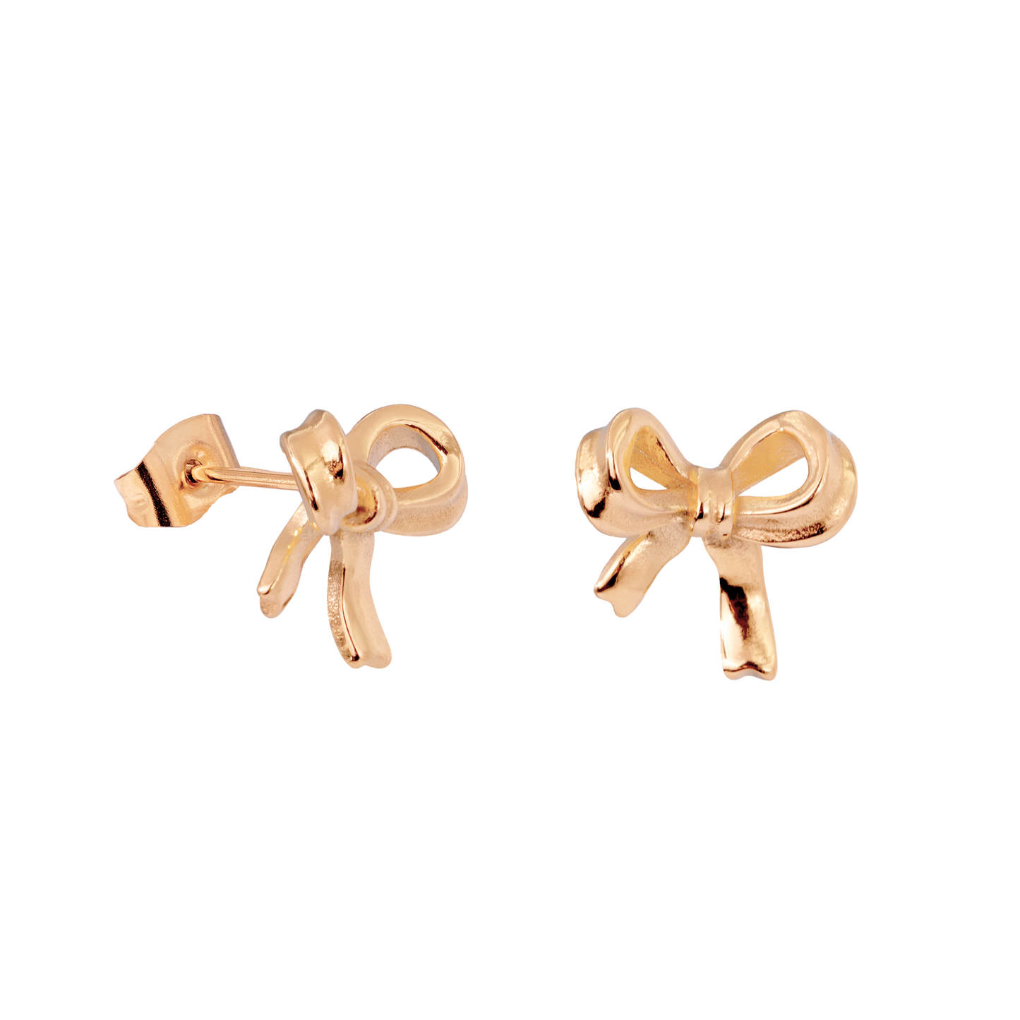 Pretty Ribbon Studs Rose Gold