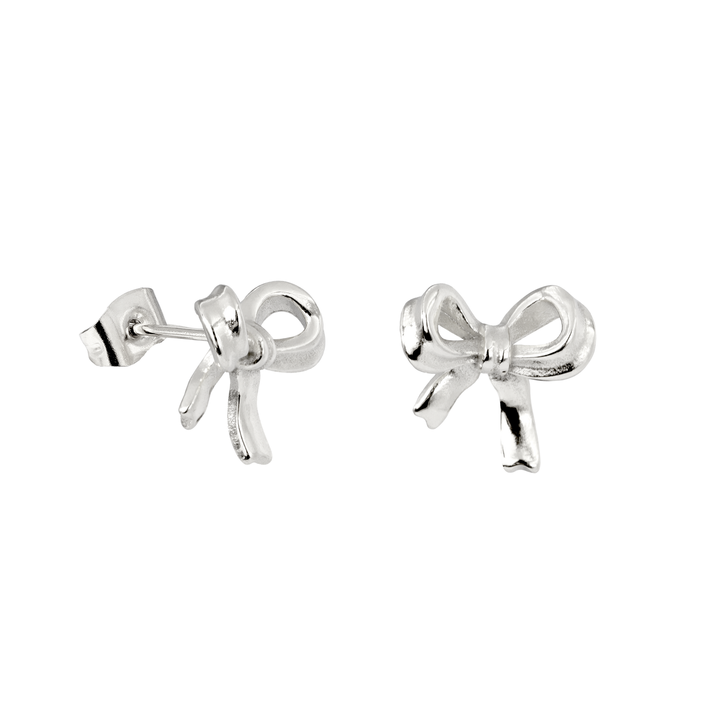 Pretty Ribbon Studs Silver