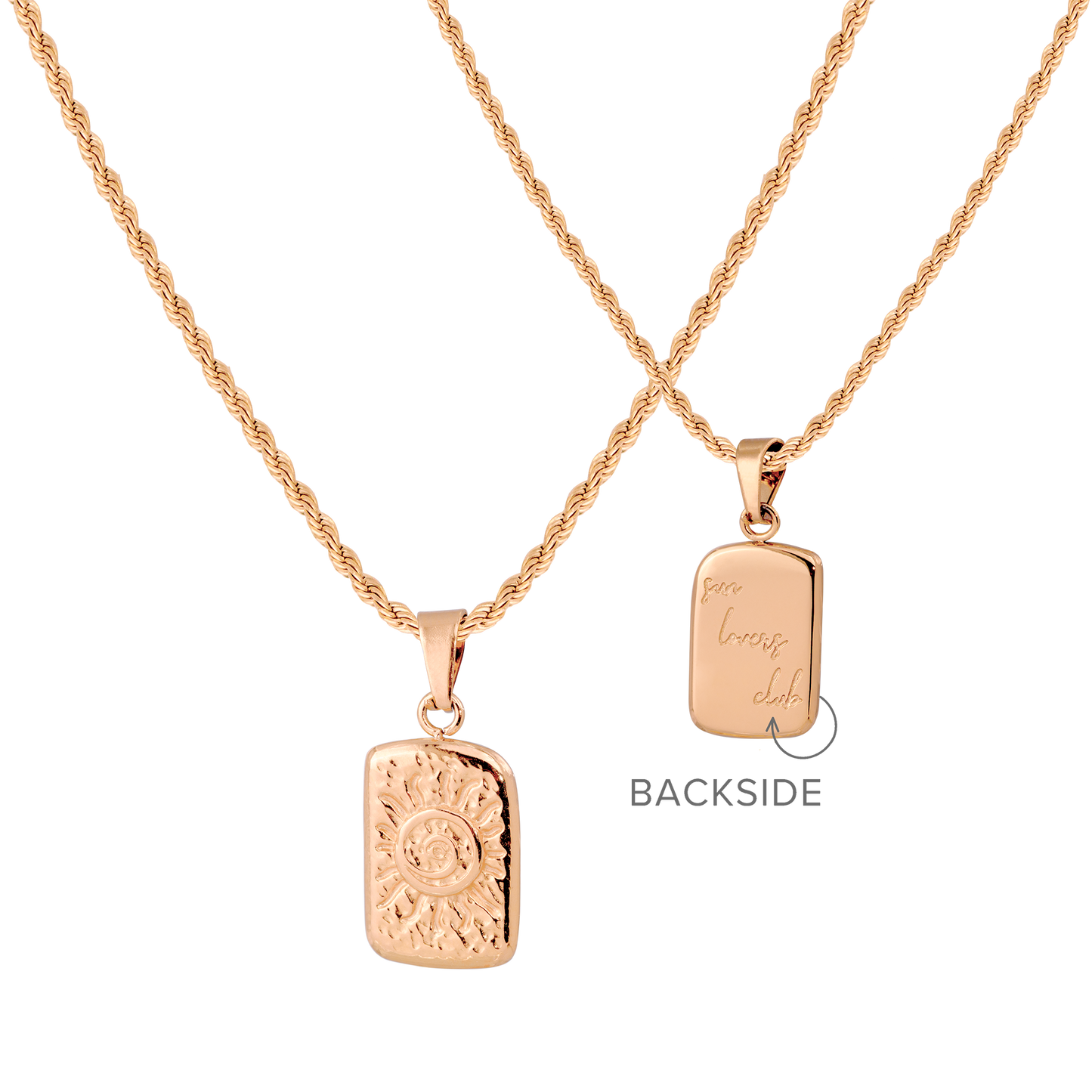 Sun Lover Pendant Necklace Rose Gold