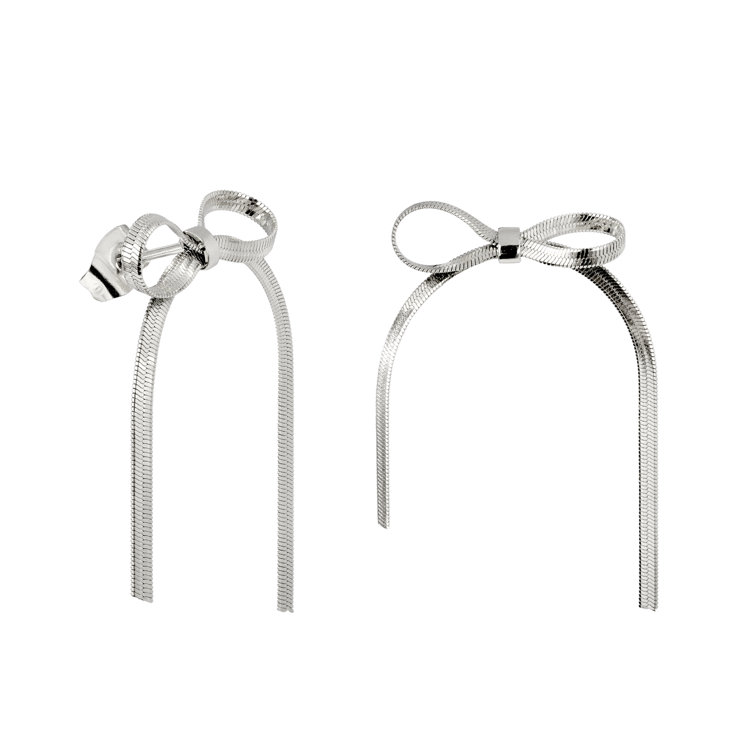 Sweet Bow Earrings Silver