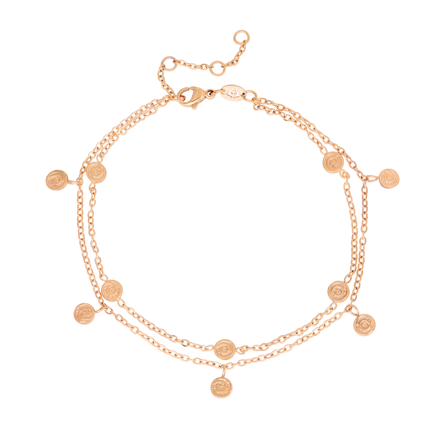 Swirl'n Double Anklet Rose Gold
