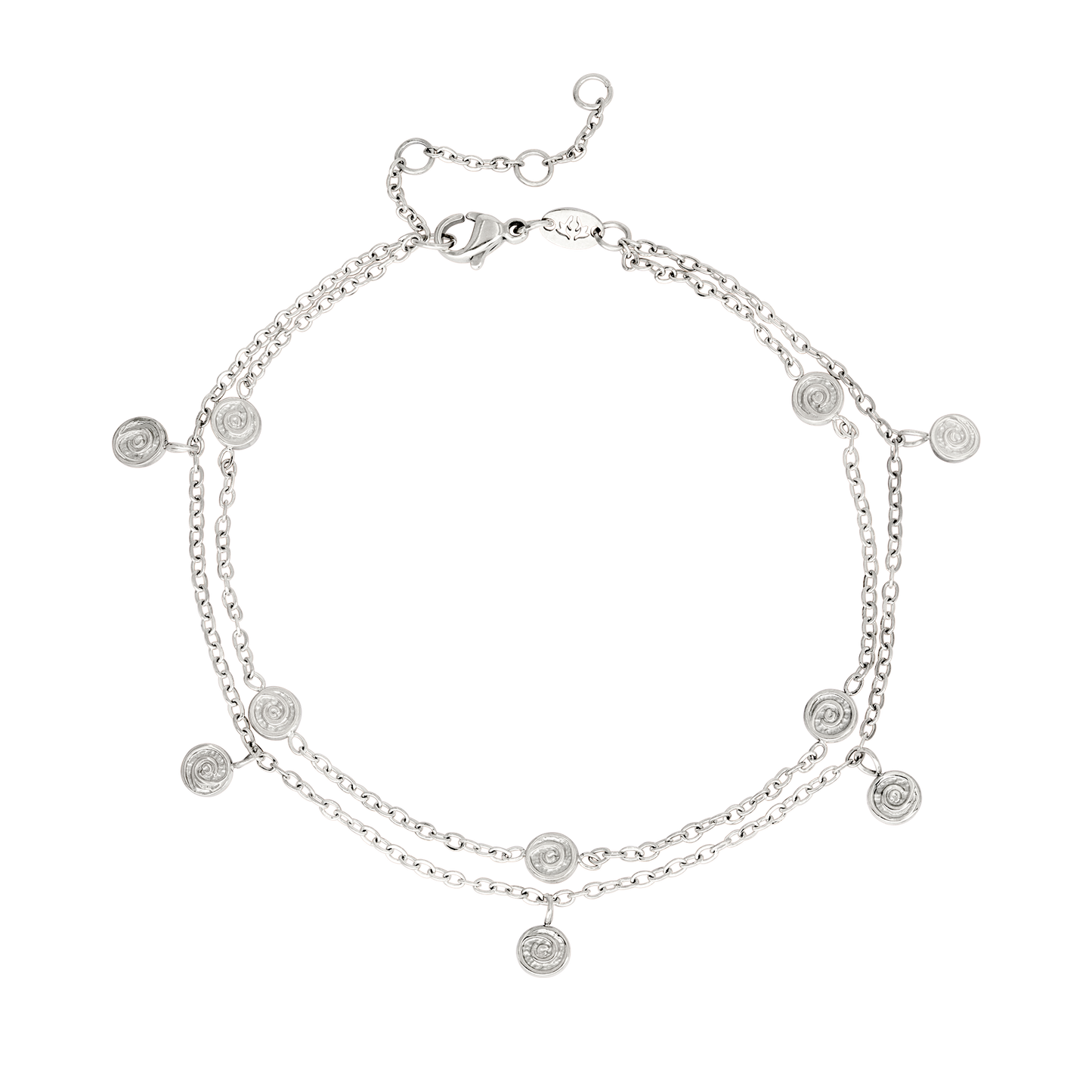 Swirl'n Double Anklet Silver
