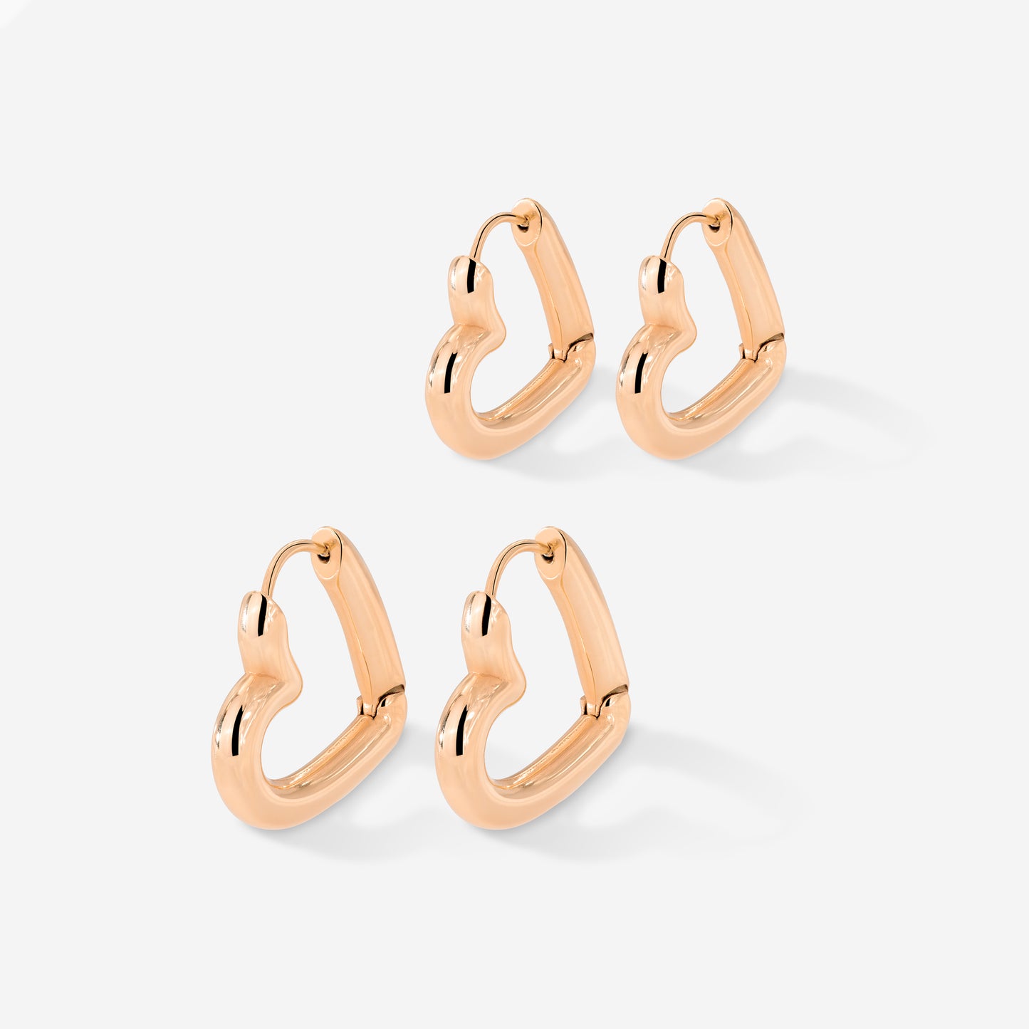 Phat Heart Hoop Bundle Rose Gold