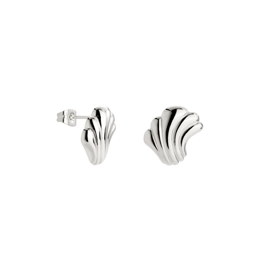 Simple Wave Studs Silver