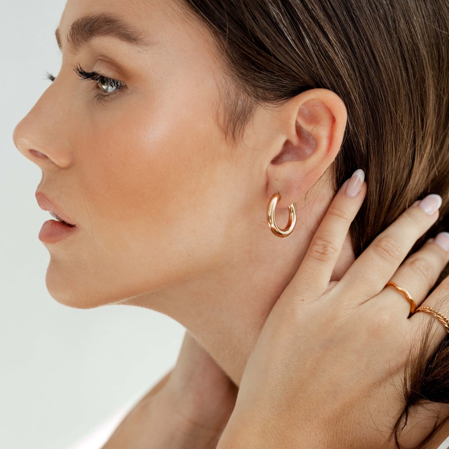 Chunky Hoopies Large Rose Gold