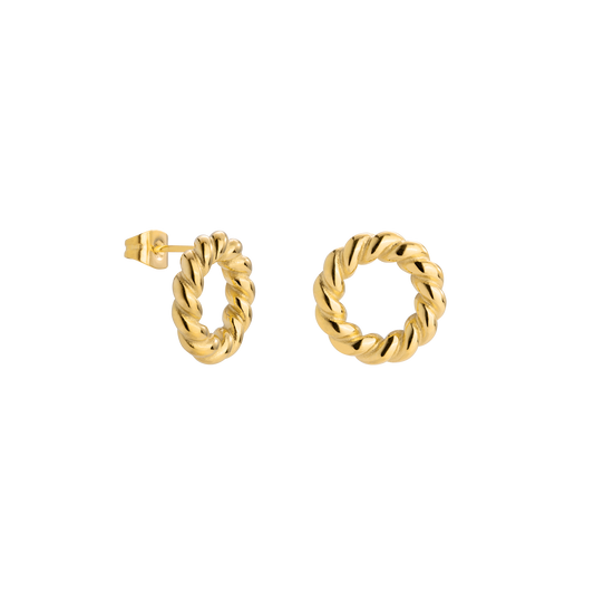 Twisted Donut Studs Gold