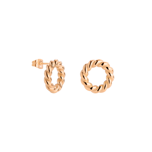 Twisted Donut Studs Rose Gold