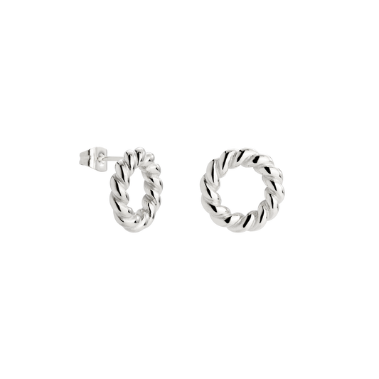 Twisted Donut Studs Silver