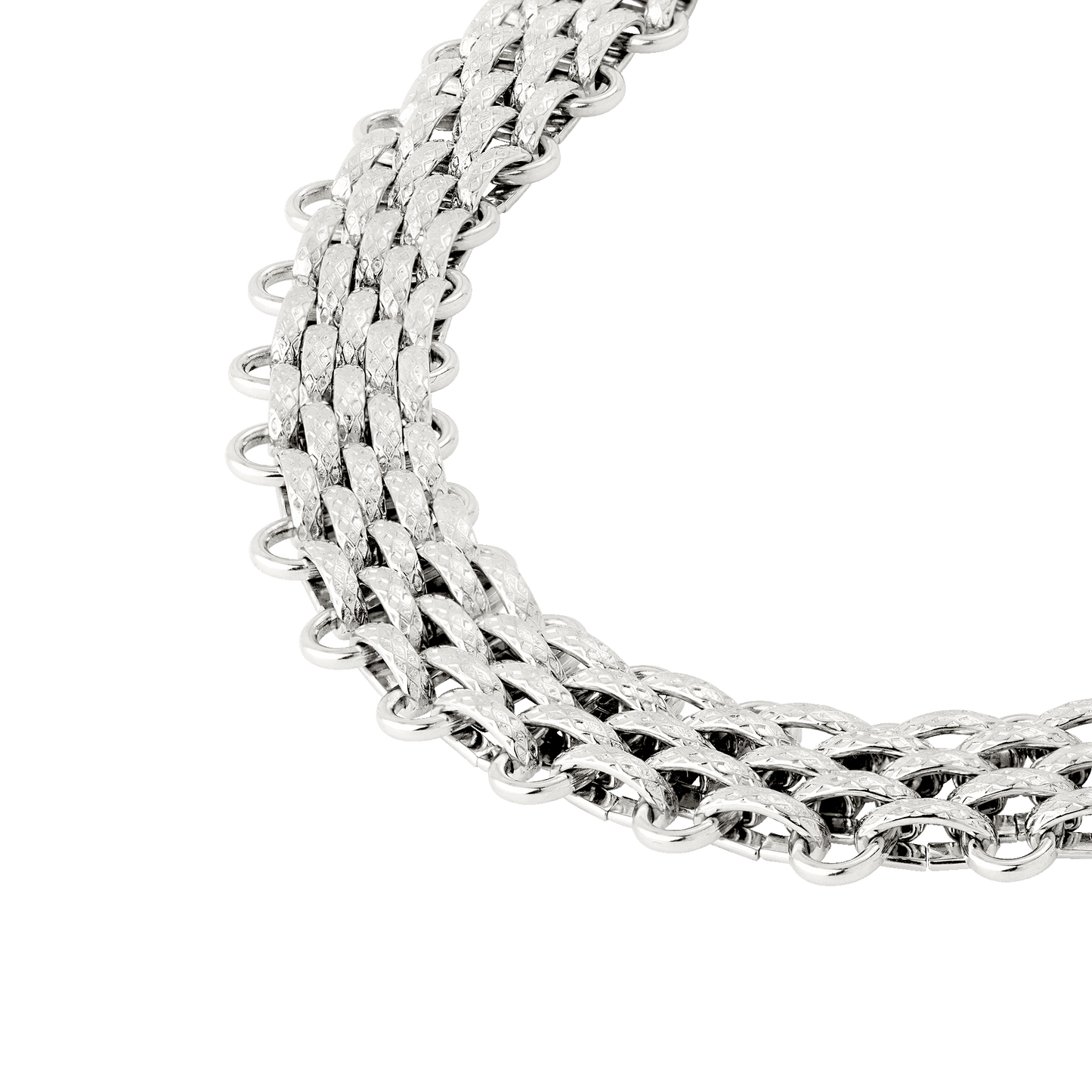 Bold Mesh Necklace Silver