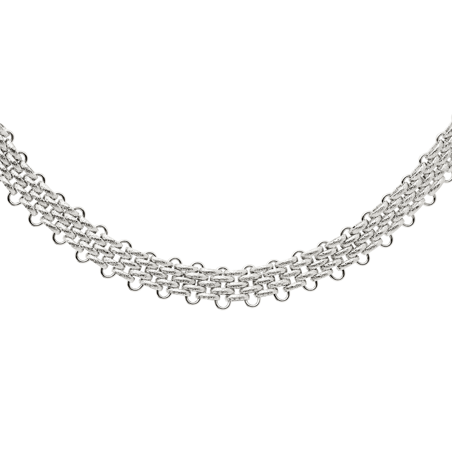 Bold Mesh Necklace Silver