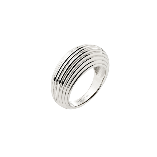 Chunky Stripes Ring Silver