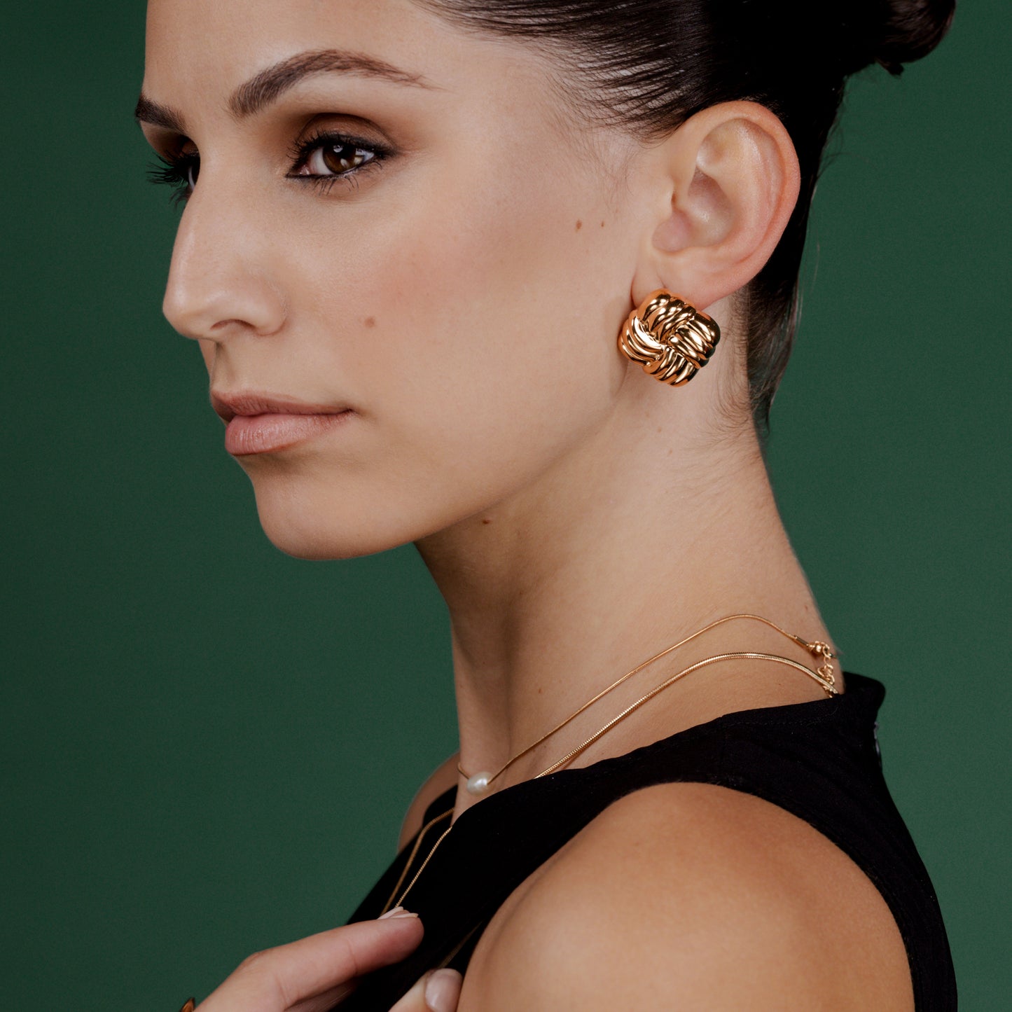 Granny Button Studs Large Rose Gold