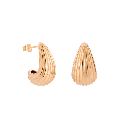 Textured Droplet Studs Small Rose Gold