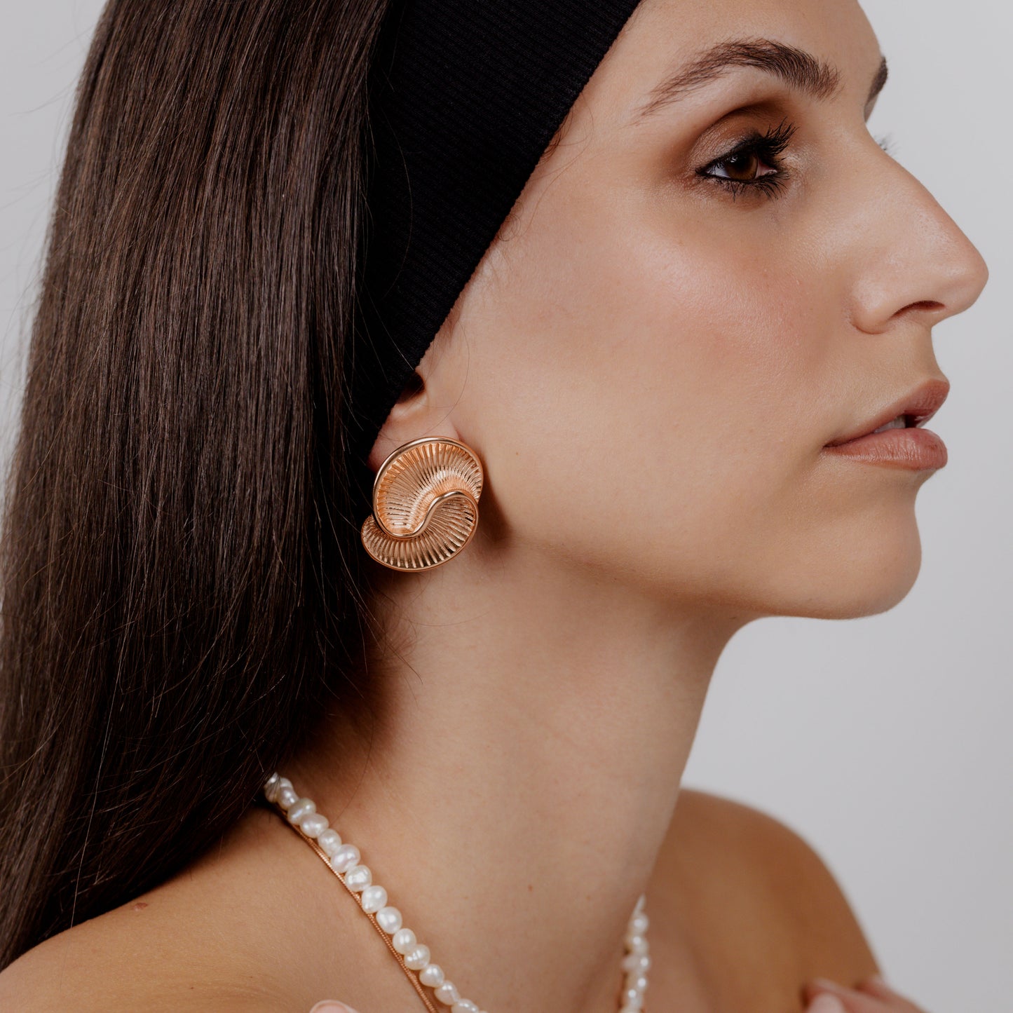 Winding Spiral Studs Rose Gold