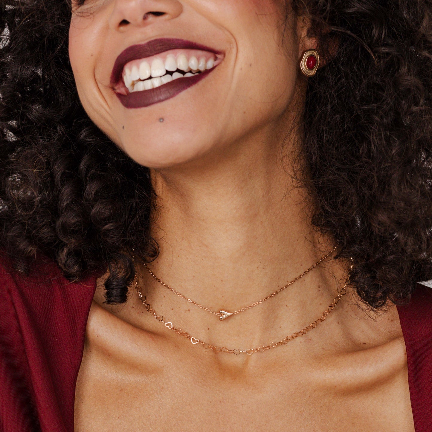 Flowy Heart Necklace Rose Gold