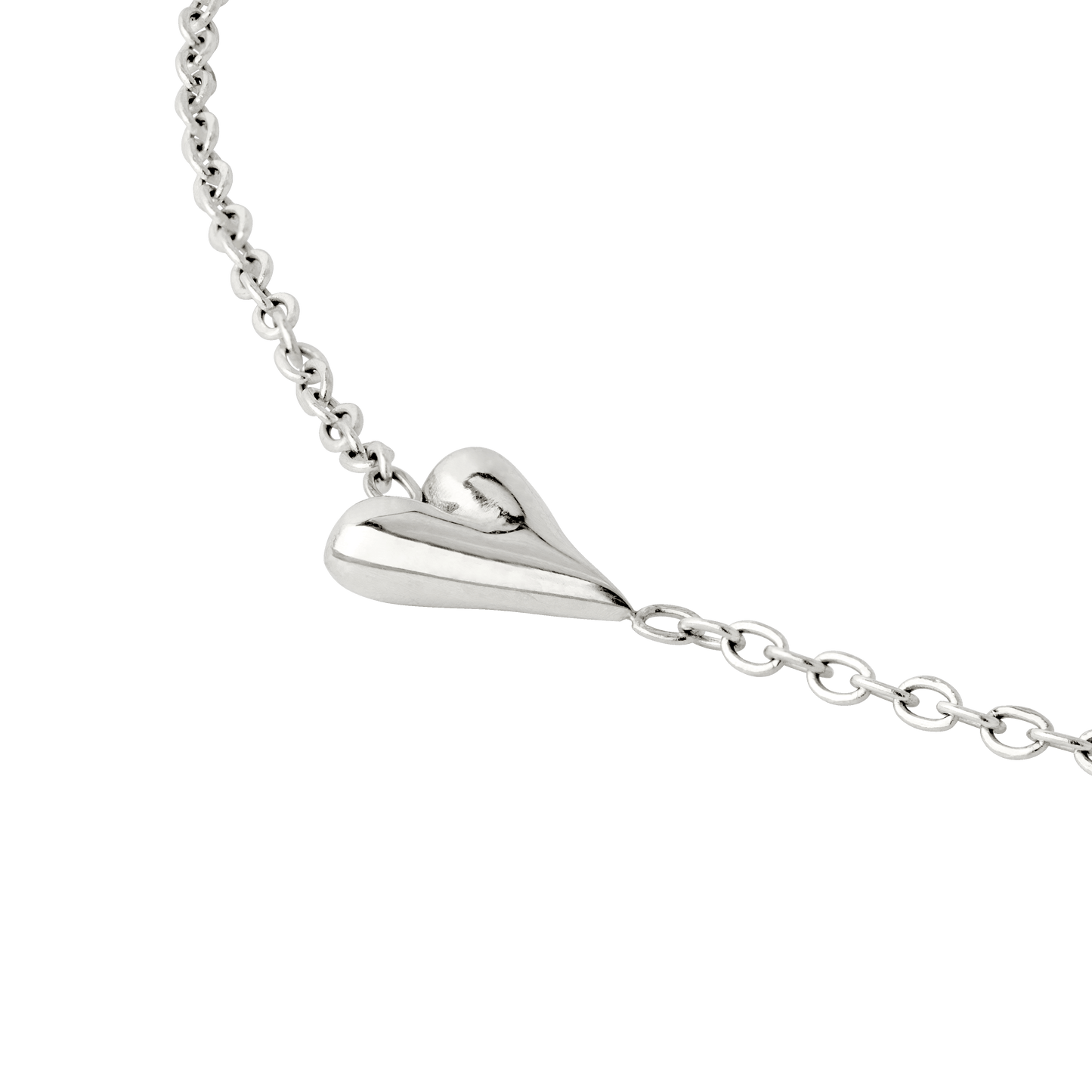 Flowy Heart Necklace Bundle Silver