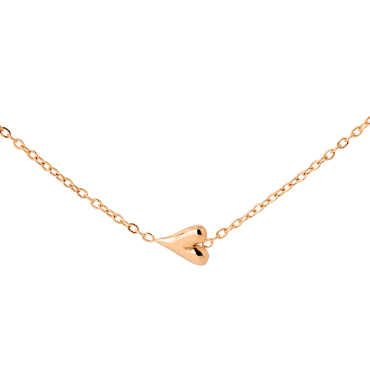 Flowy Heart Necklace Rose Gold
