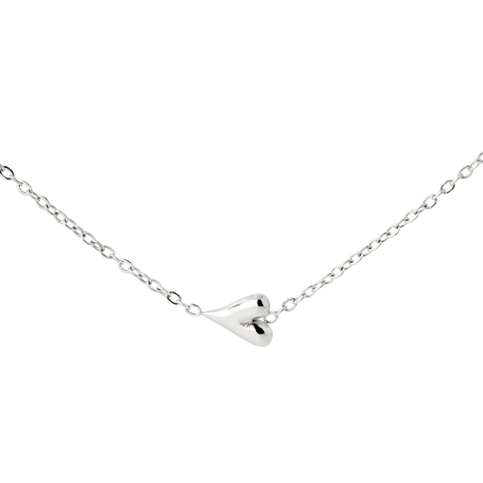 Flowy Heart Necklace Silver