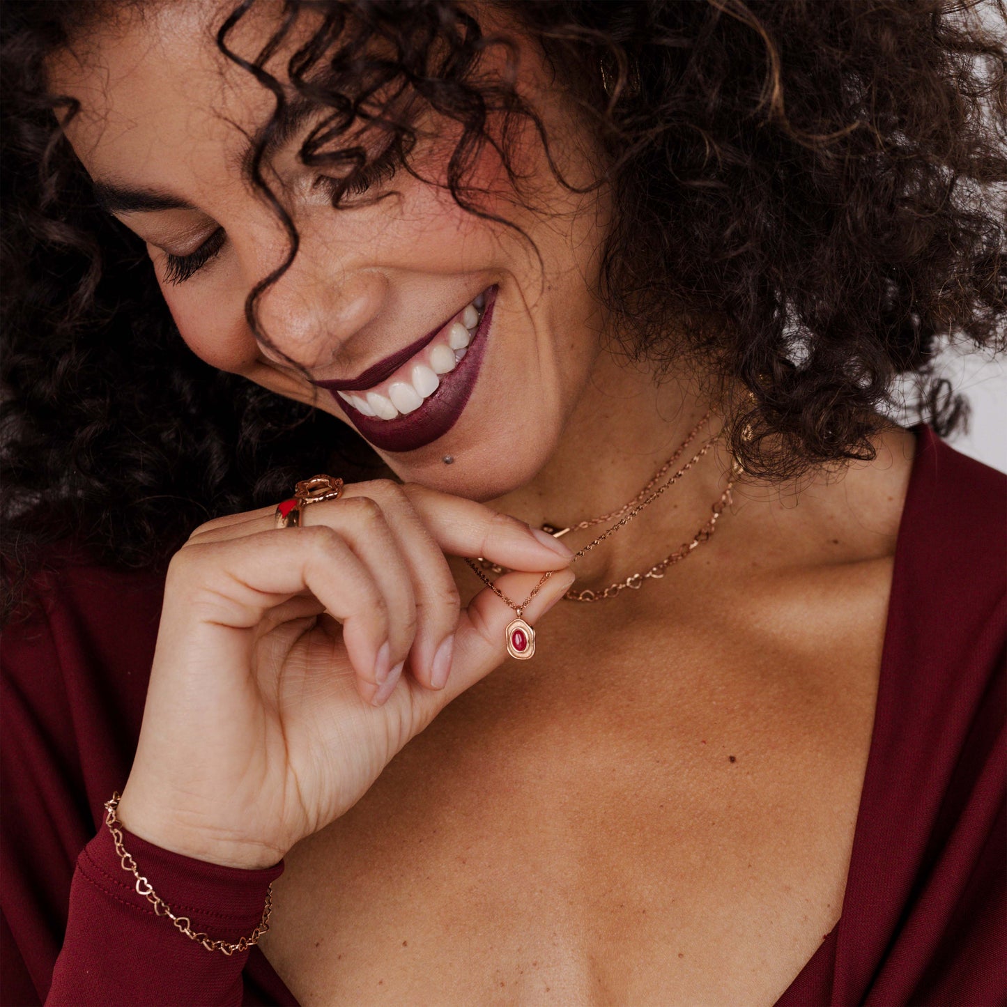 Scarlet Treasure Necklace Rose Gold