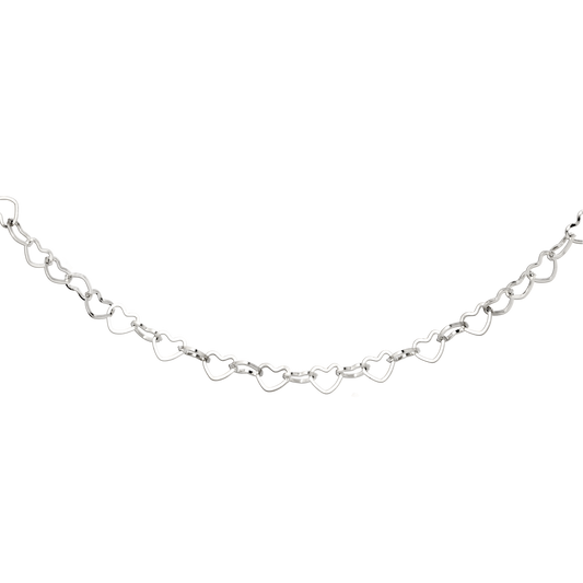 Heart after Heart Necklace Silver
