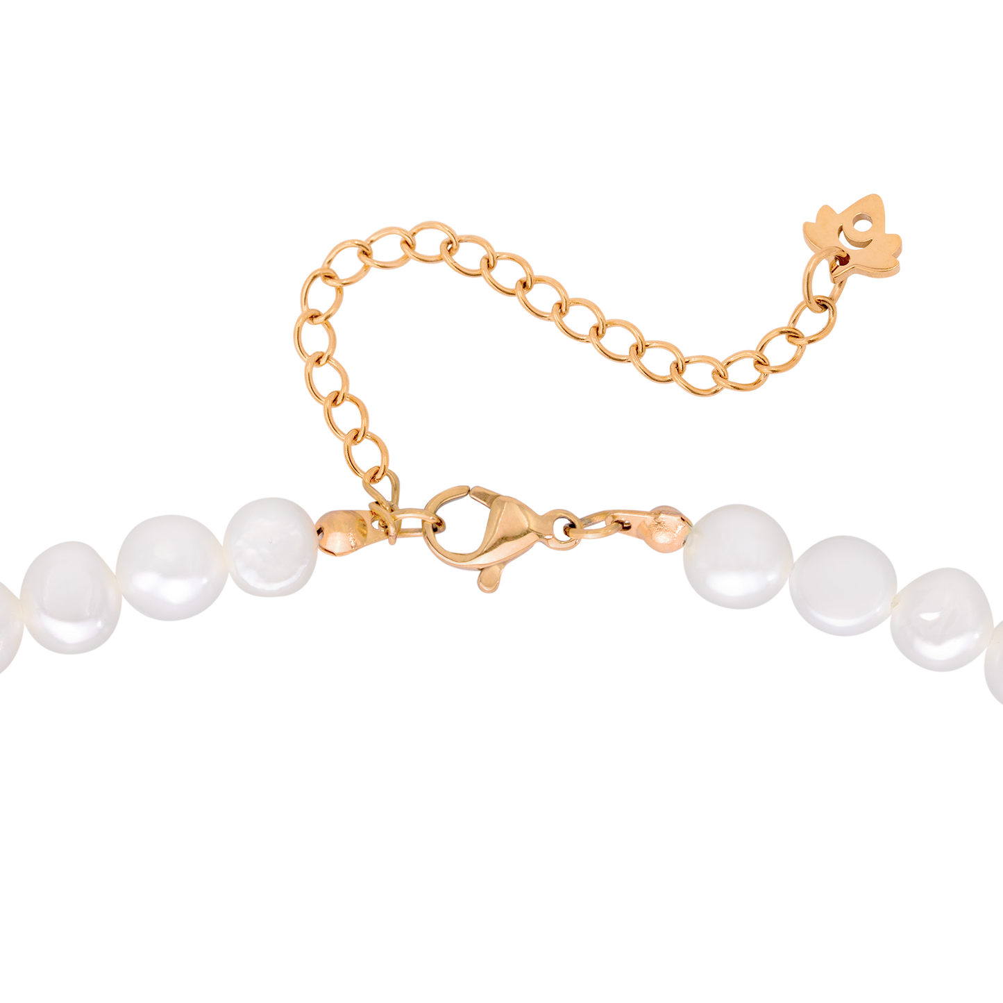 Melting Heart Pearl Necklace Rose Gold