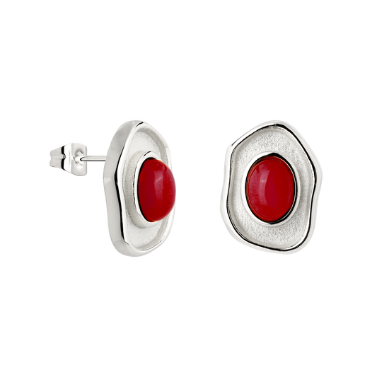 Scarlet Treasure Studs Silver
