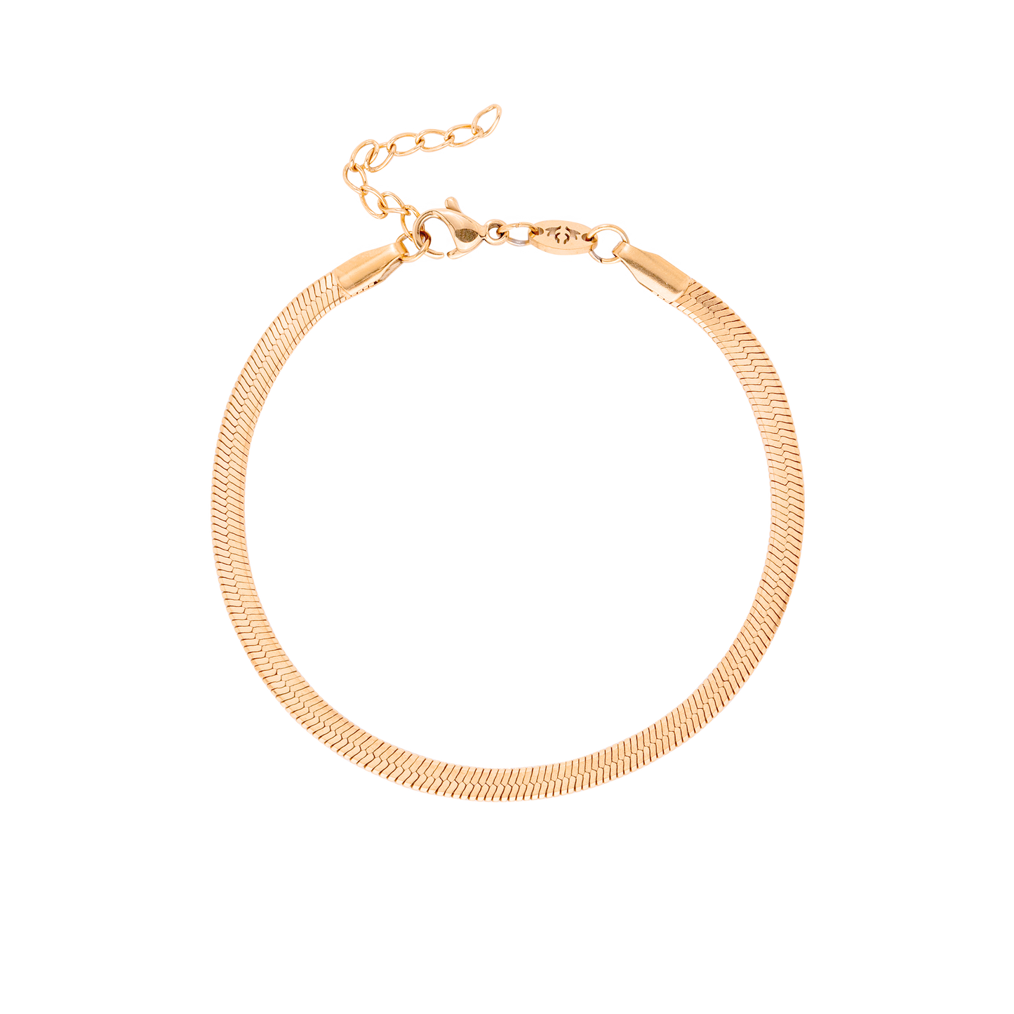 Slim Herringbone Bracelet Rose Gold