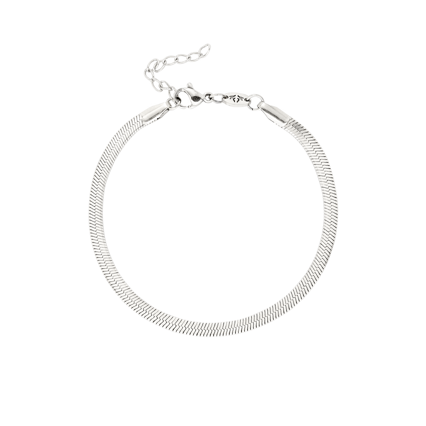 Slim Herringbone Bracelet Silver