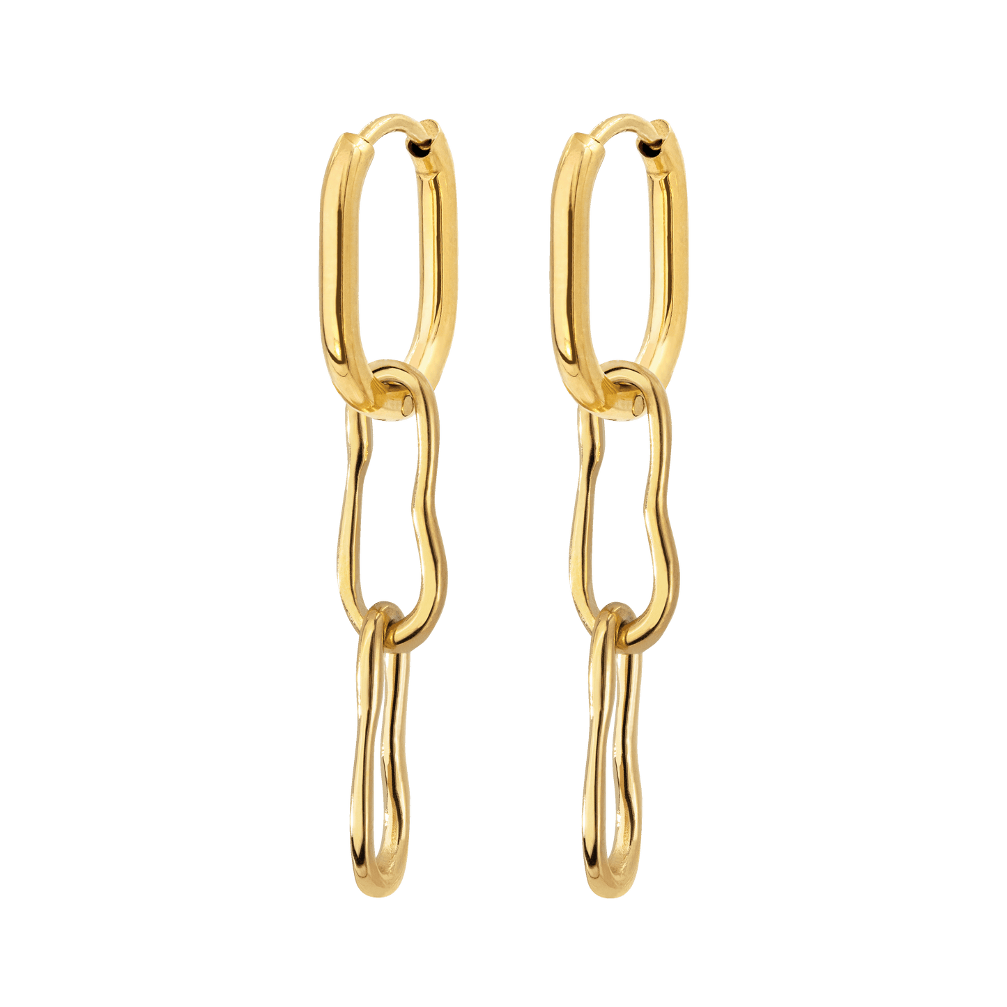 Blending Duo Oval Hoop Set Baby Gold