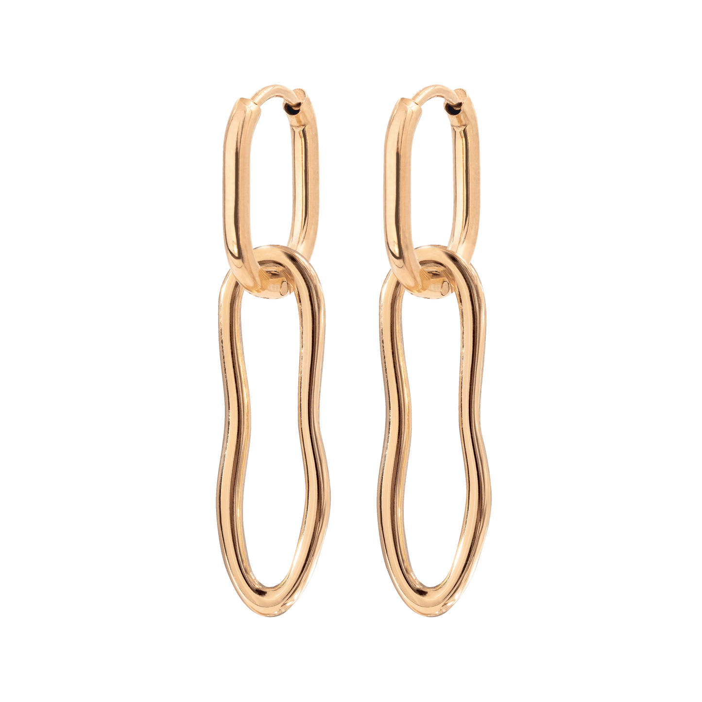 Blending Shapes Oval Hoop Set Baby Rose Gold