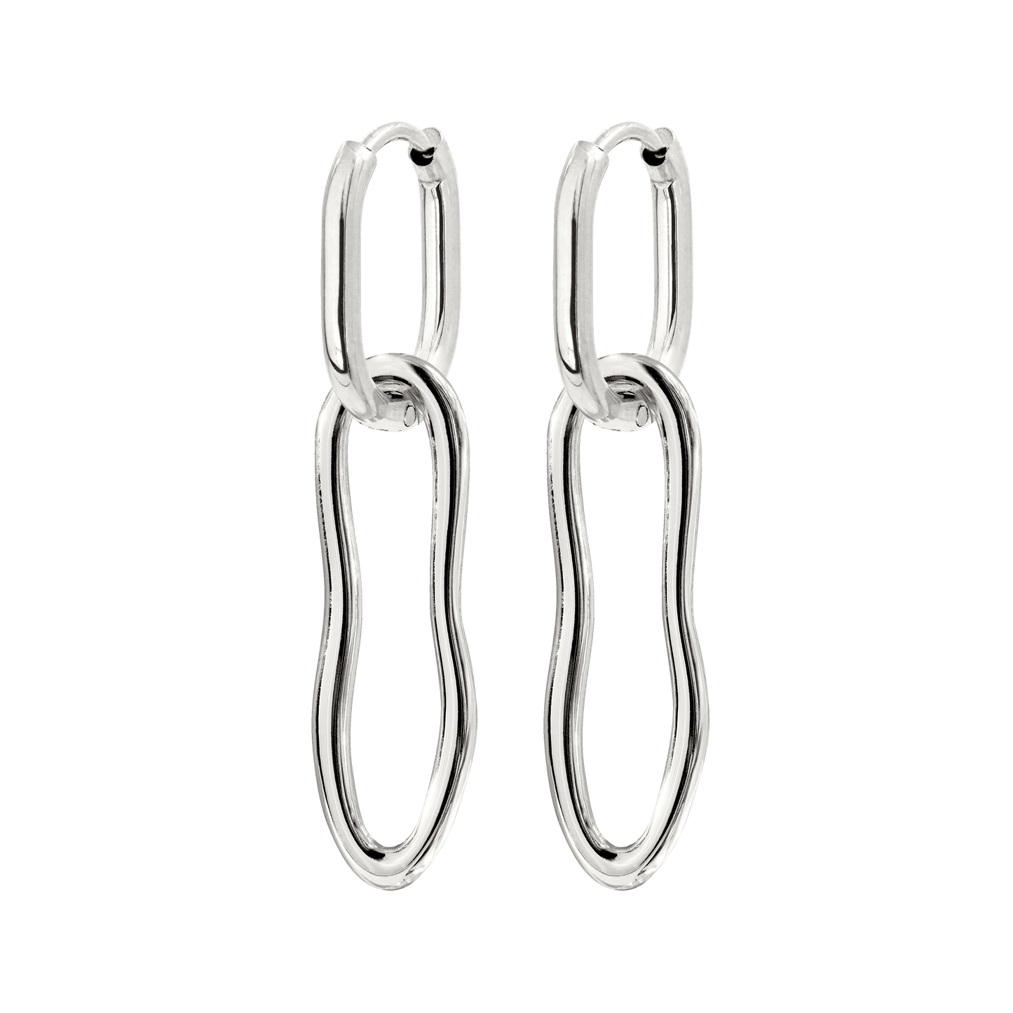 Blending Shapes Oval Hoop Set Baby Silver