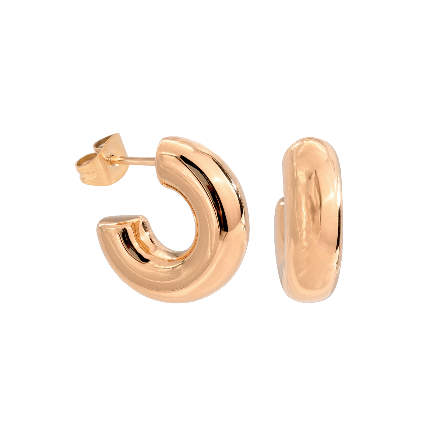 Bulky Hoop Studs Rose Gold